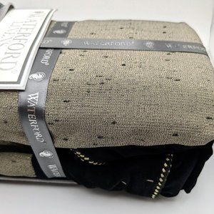 NEW Ormonde WATERFORD Linens Black/Gold Euro Sham 26" x 26" Square BRAIDED Trim